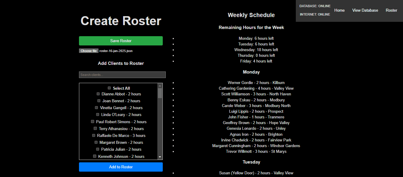 Roster Setup - (1/2)
